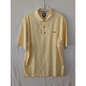 Men's Foot Joy FJ Yellow Embroidered Polo Shirt Size Medium